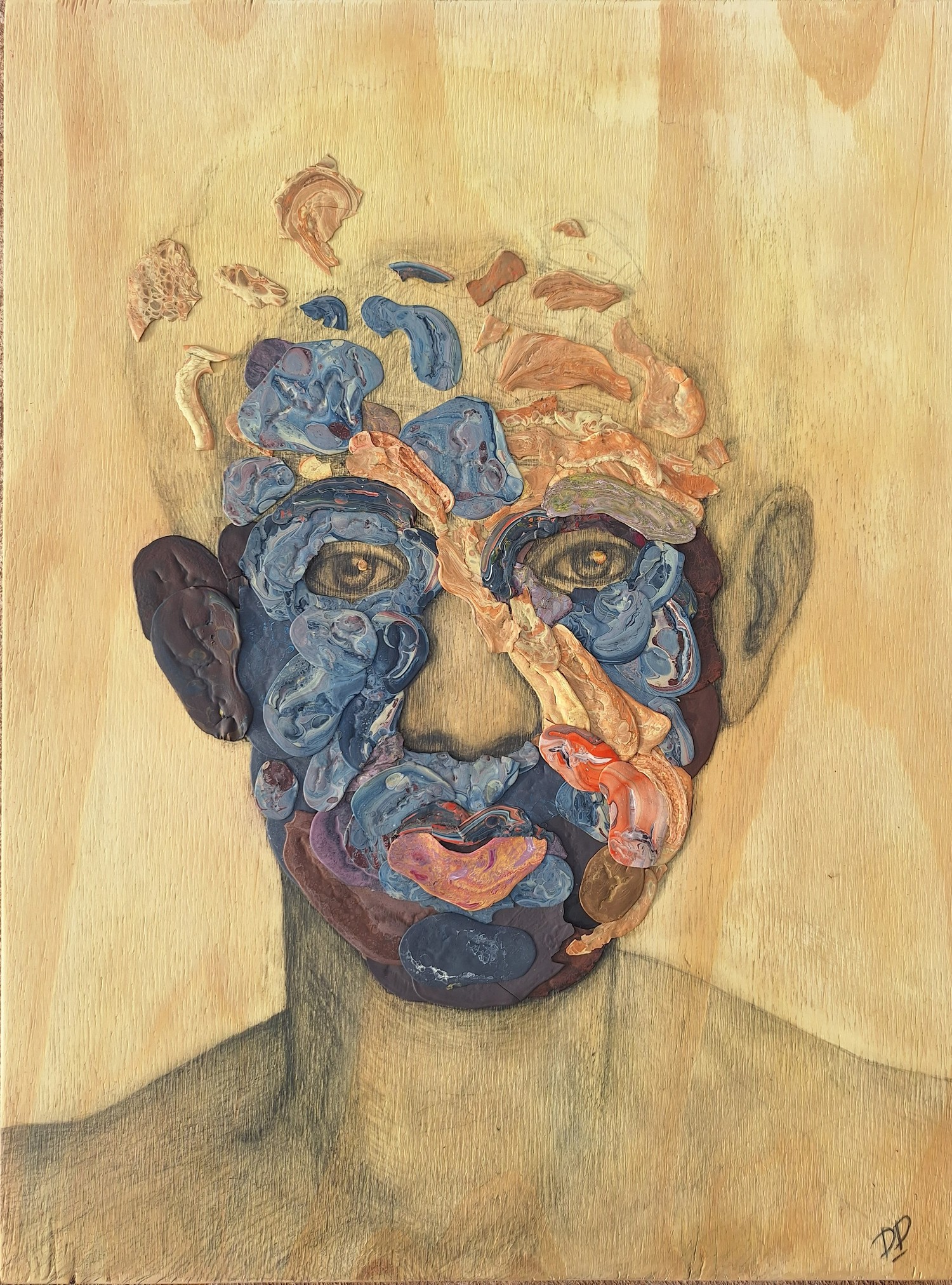 El reconstruido - Ensamblaje de pintura, técnica mixta